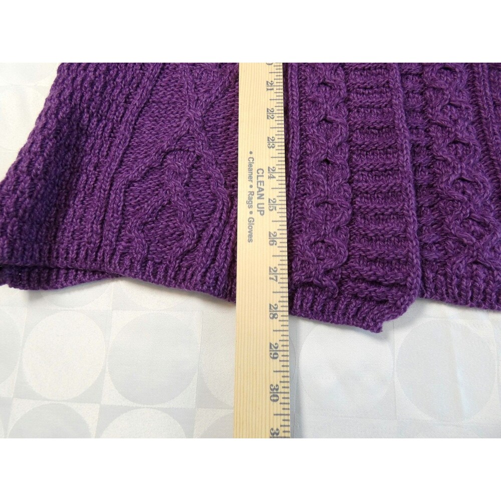 Kilronan Knitwear Women's Cardigan Royal Purple Merio Wool Sweater L NWT - Picture 6 of 11